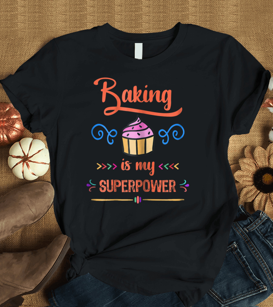 Baking Is My Superpower Cupcake Halloween T-Shirt