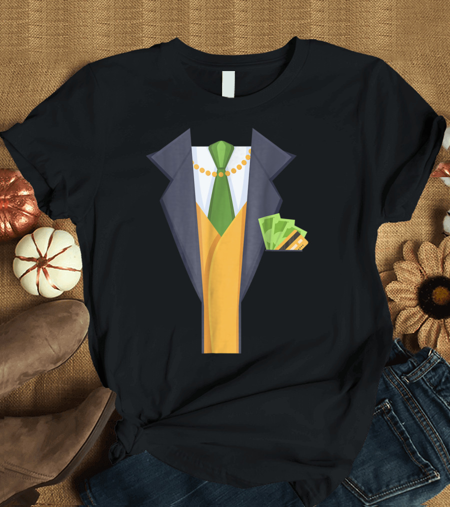 Billionaire Halloween Costume Millionaire Suit with Money and Tie T-Shirt