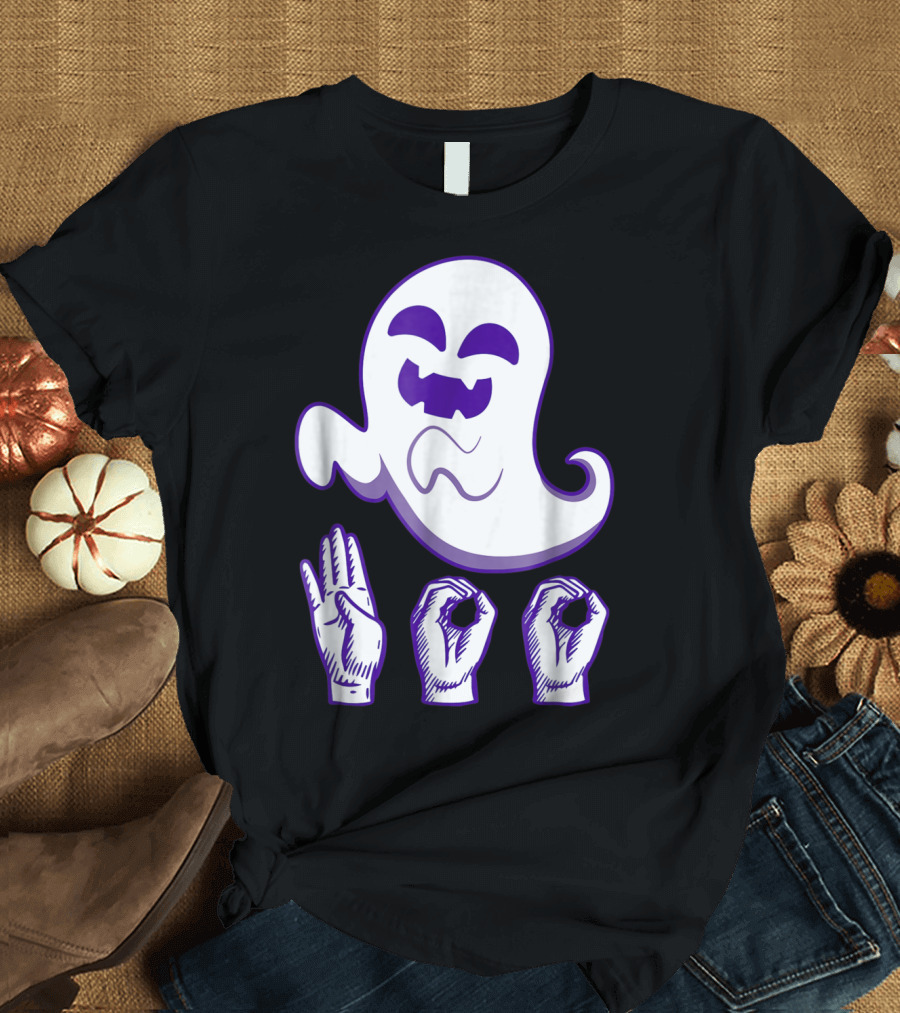 Boo Ghost ASL Sign Language Funny T-Shirt