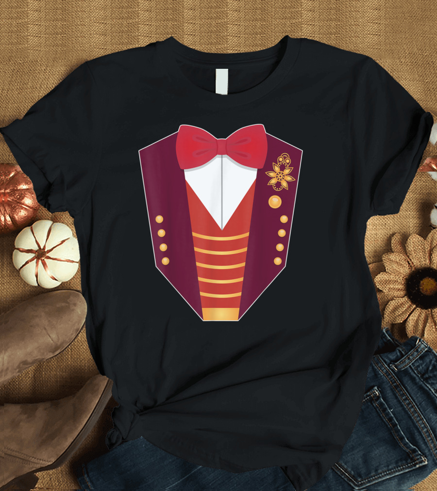 Circus Ringmaster Tuxedo Costume Bow Tie and Stripes T-Shirt