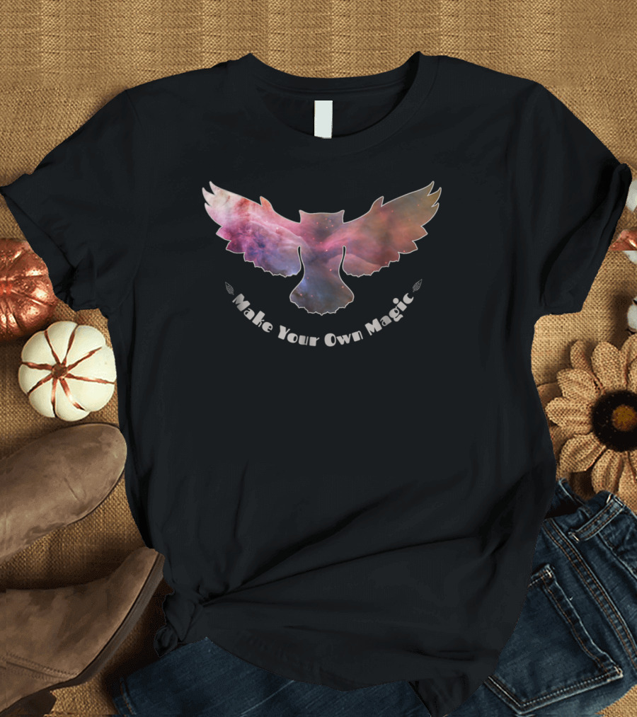 Cosmic Nebula Owl Silhouette Make Your Own Magic T-Shirt