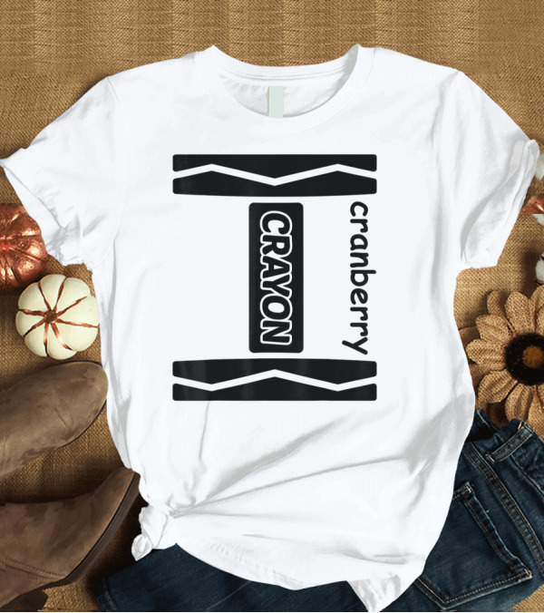 T-Shirt: Cranberry Crayon Halloween Couple Group Costume T-Shirt Cranberry Crayon Halloween Couple Group Costume T-Shirt
