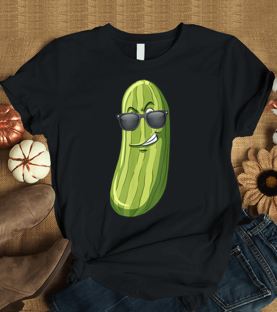 Cool Cucumber in Sunglasses Halloween Humor T-Shirt