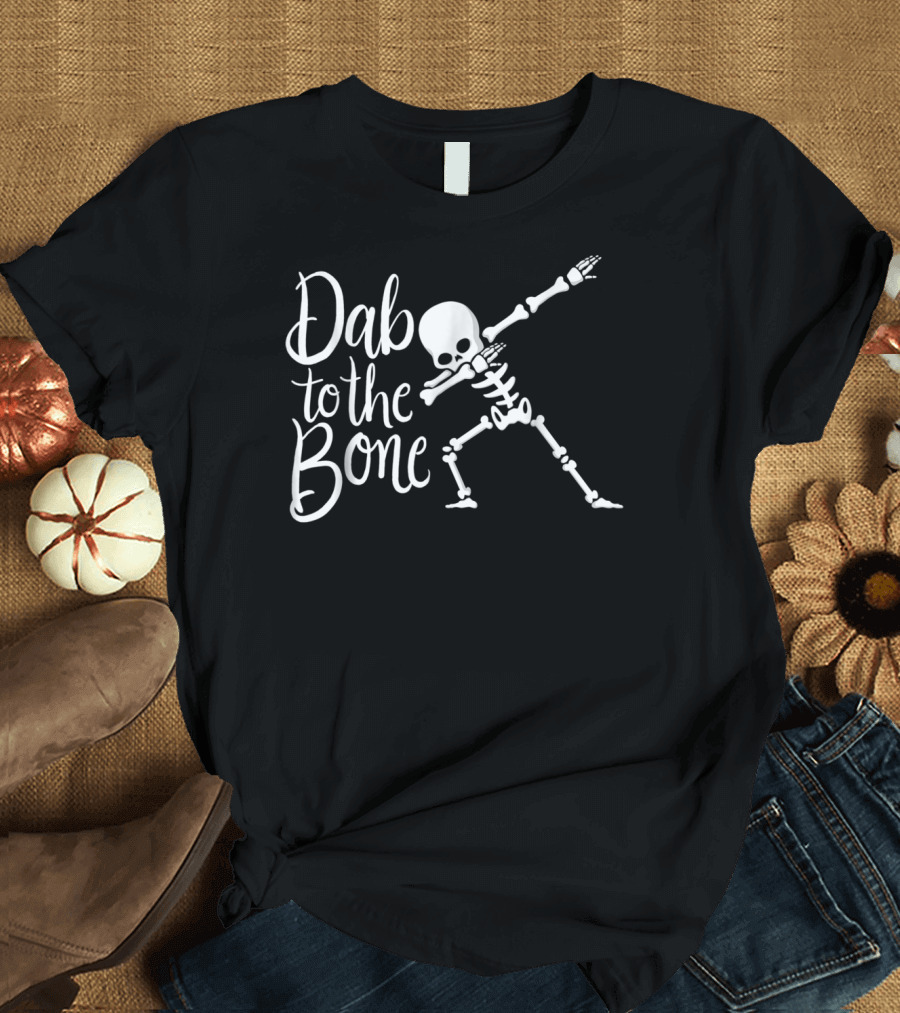 Dab to the Bone Funny Spooky Halloween Skeleton Dabbing T-Shirt