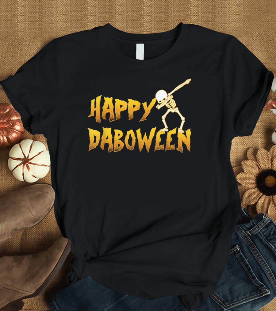 HAPPY DABOWEEN DABBING SKELETON BONES T-Shirt