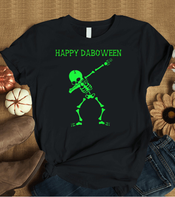 T-Shirt: HAPPY DABOWEEN DABBING SKELETON KIDS BONES T-Shirt HAPPY DABOWEEN DABBING SKELETON KIDS BONES T-Shirt
