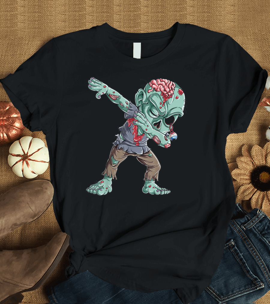 Dabbing Zombie Halloween Dab Dance Cartoon T-Shirt