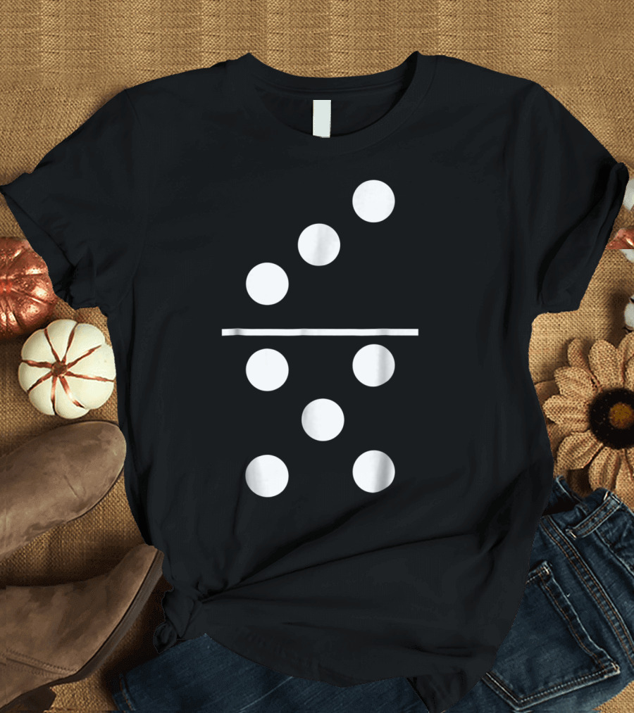 Dominos Matching Halloween Costume Black and White Domino Piece T-Shirt