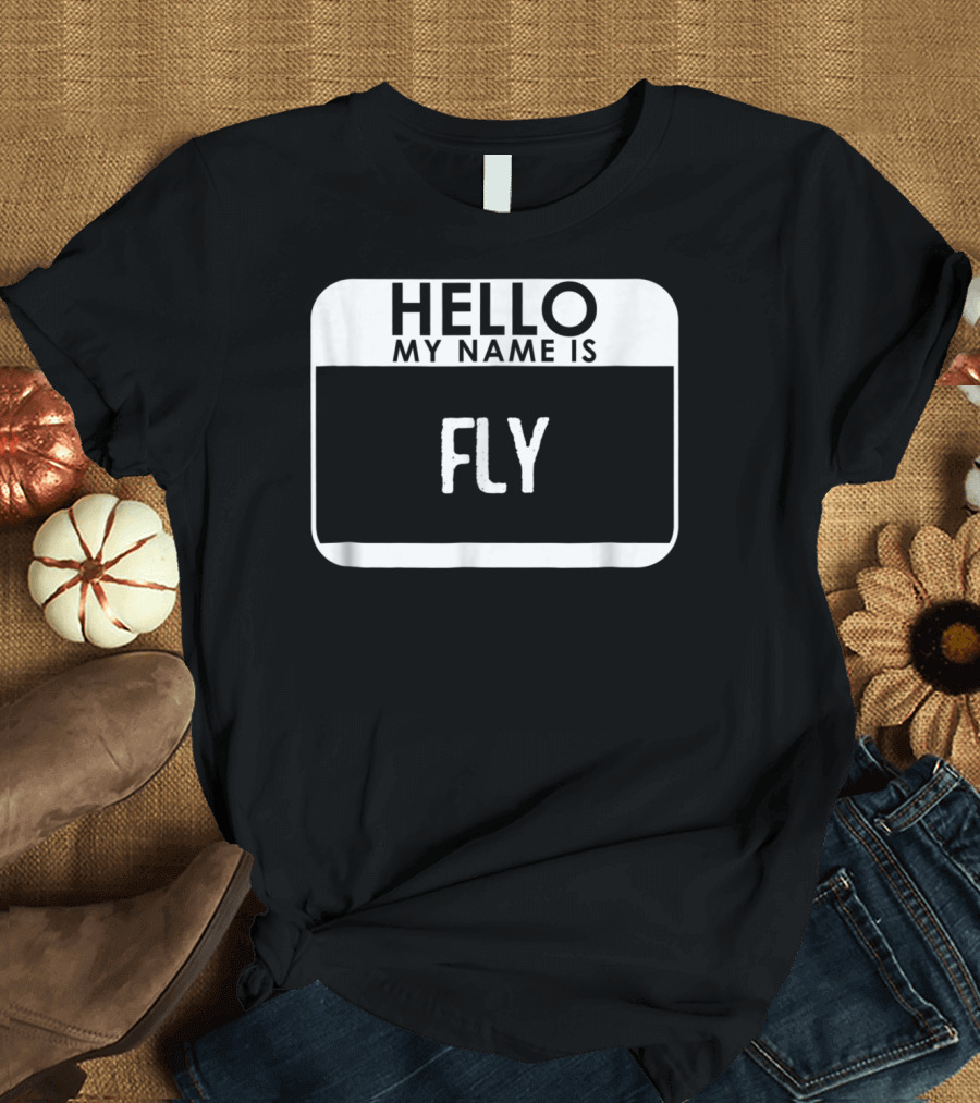 Fly Name Tag Costume Funny Easy Halloween Insect T-Shirt