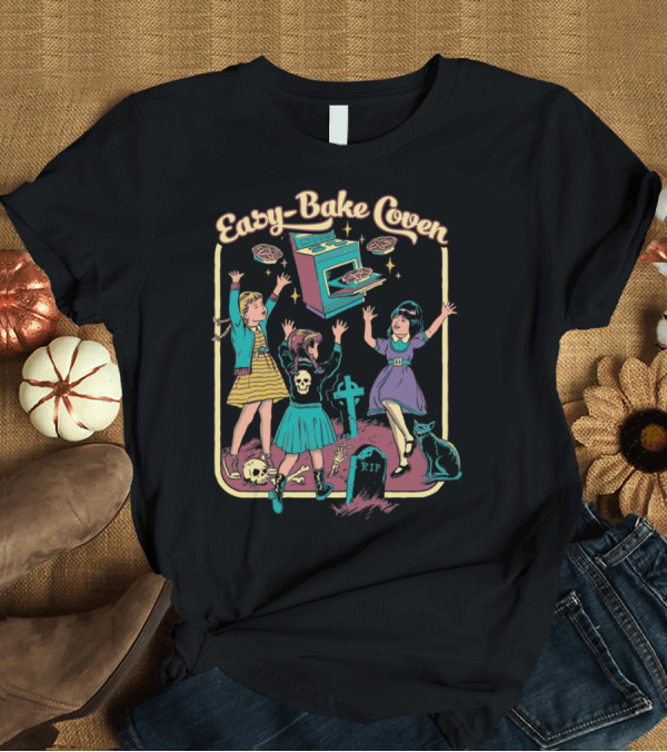 T-Shirt: Easy Bake Coven Girls with Ouija Board and Black Cat T-Shirt Easy Bake Coven Girls with Ouija Board and Black Cat T-Shirt