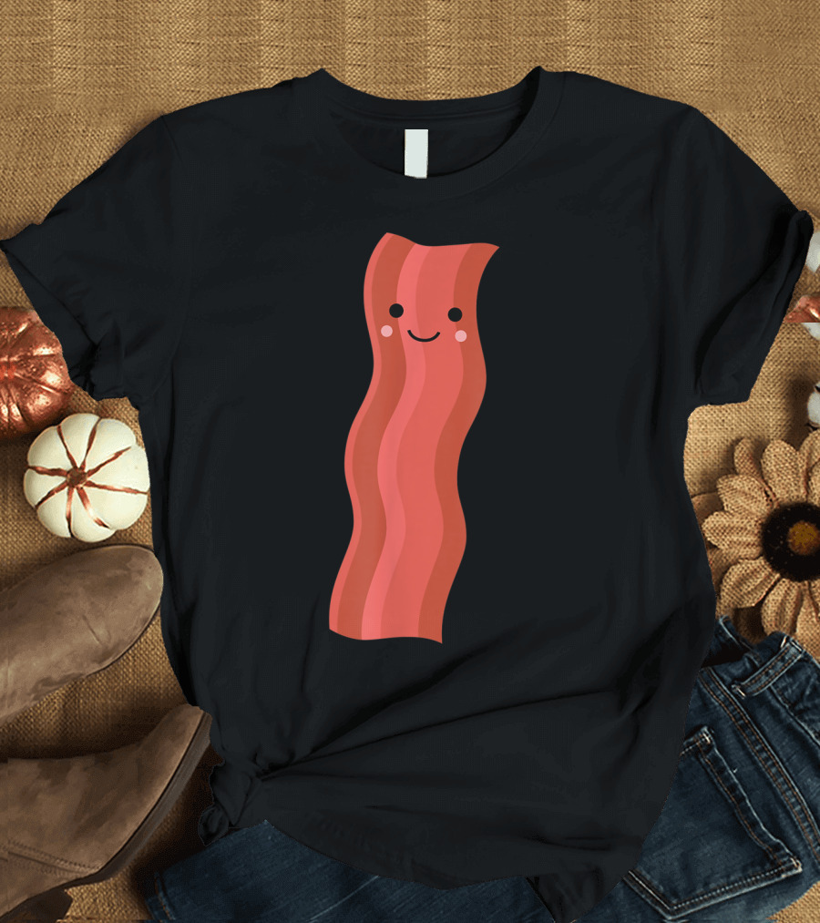 Bacon Smile Face Halloween Humor T-Shirt