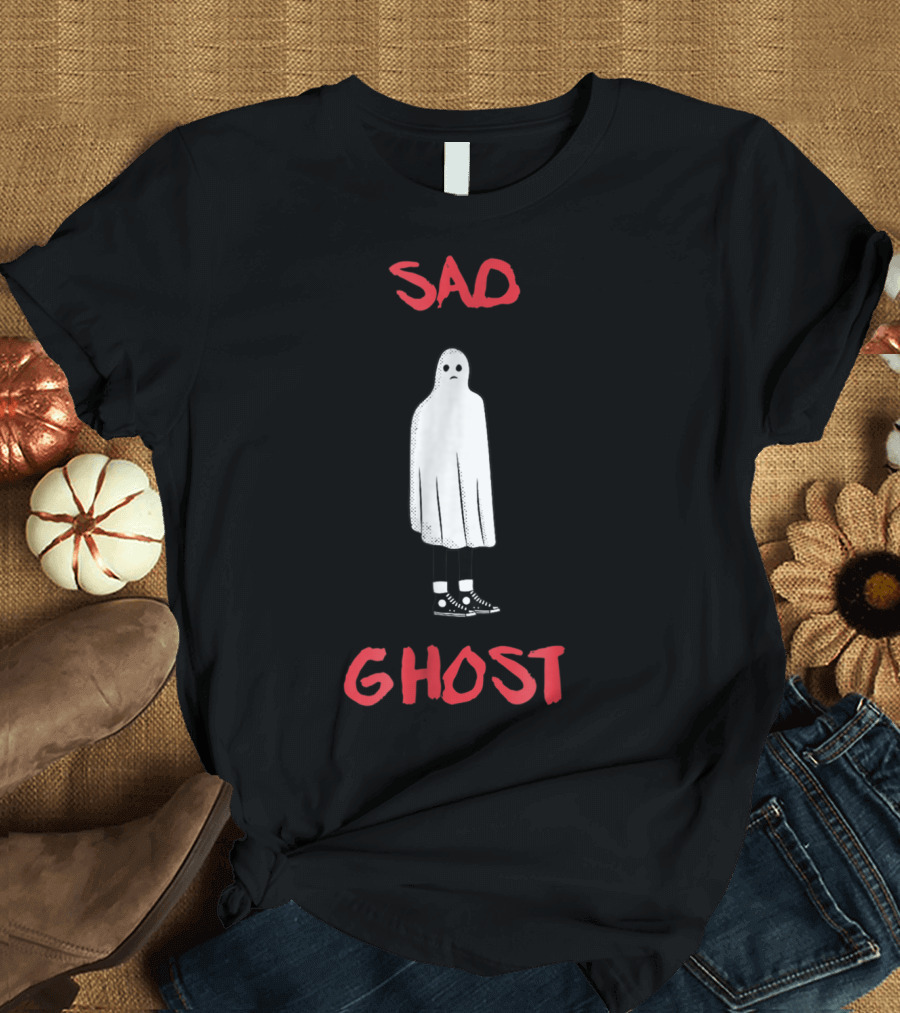 Sad Ghost Halloween Goth Girl Funny T-Shirt