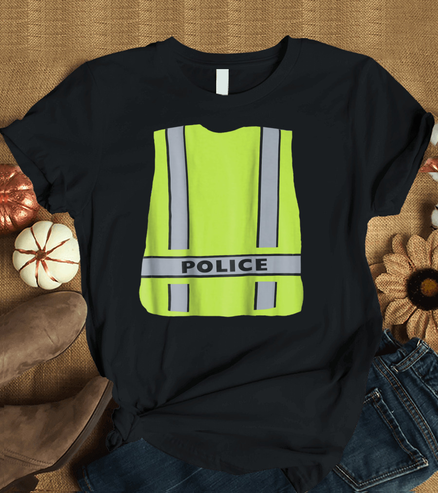 Reflective Police Safety Vest Funny Sheriff Cop Uniform T-Shirt