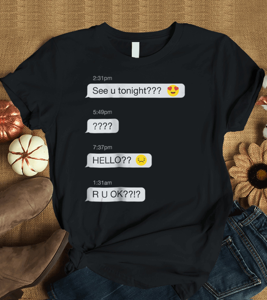 Ghosted Text Message Conversation Emoji Reactions T-Shirt