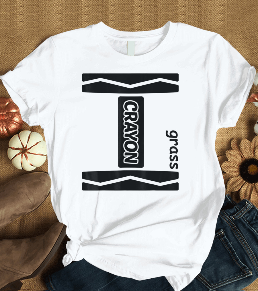 Crayon Grass Couple Friend Group T-Shirt