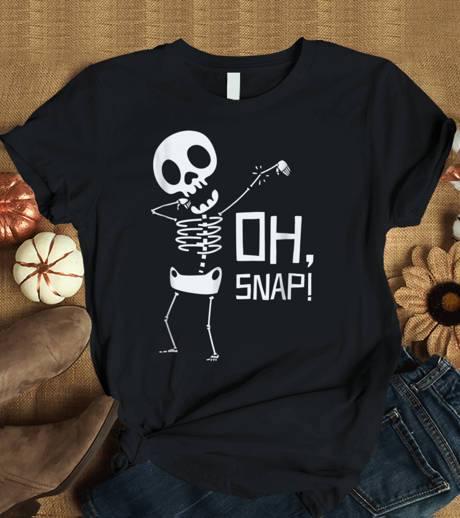 Halloween Oh Snap Dabbing Skeleton Broken Bone T-Shirt