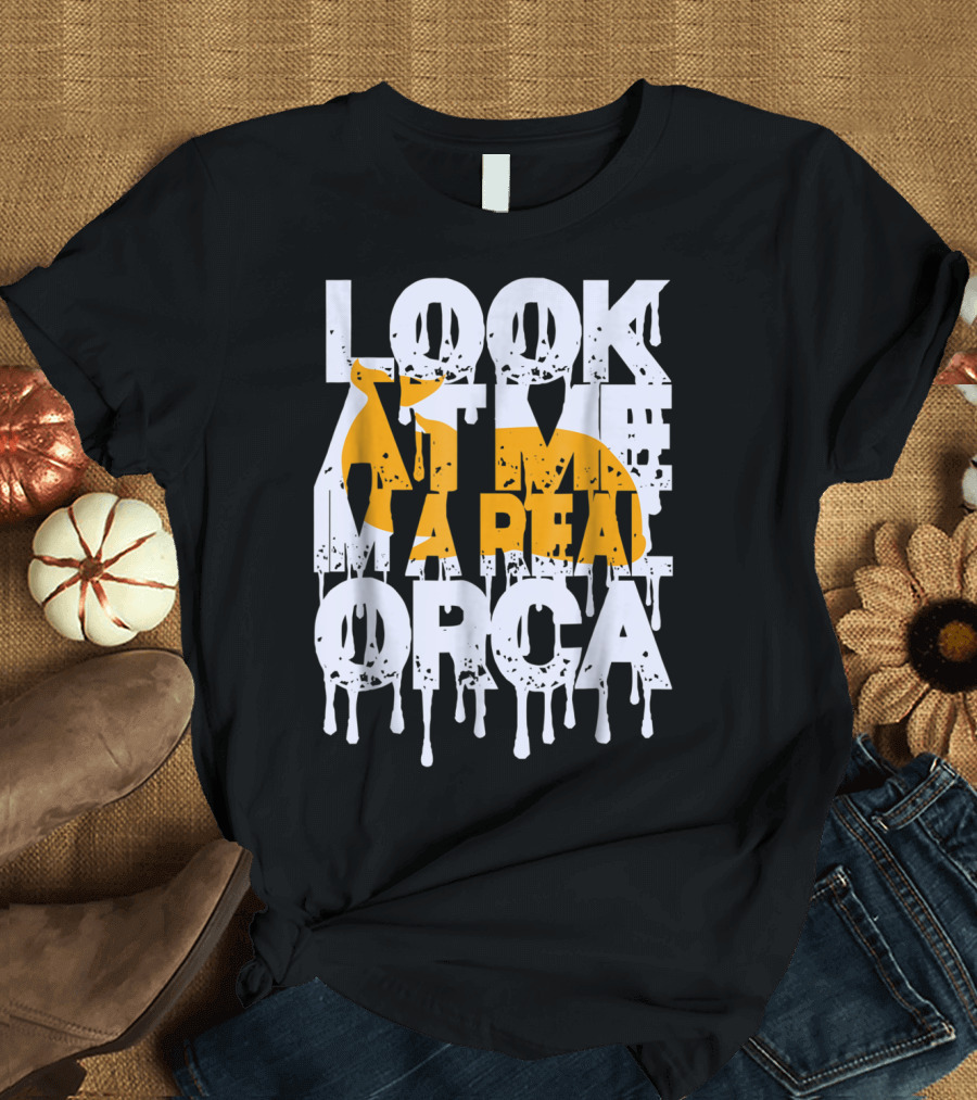LOOK AT ME I'M A REAL ORCA Halloween Orca Costume Easy Animal T-Shirt