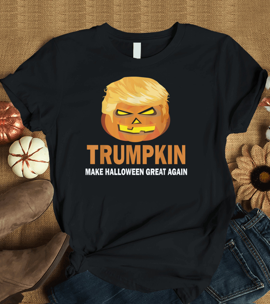 Halloween Trumpkin Make Halloween Great Again Funny Pumpkin Face T-Shirt