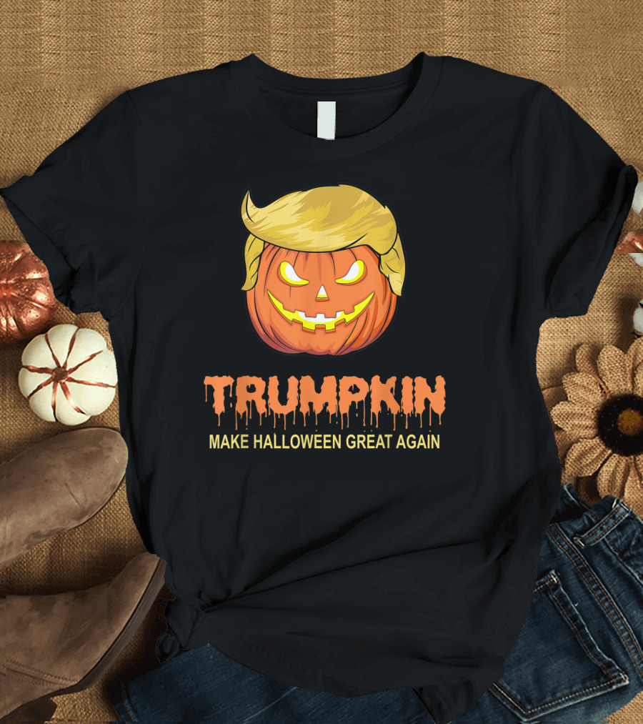 Trumpkin Halloween Make Halloween Great Again Pumpkin Face T-Shirt