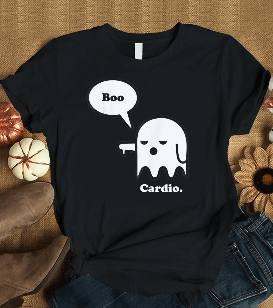 Halloween Ghost Boo Cardio Funny Workout T-Shirt