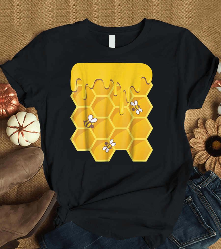 Honeycomb Bees Dripping Honey Halloween Group Costume T-Shirt