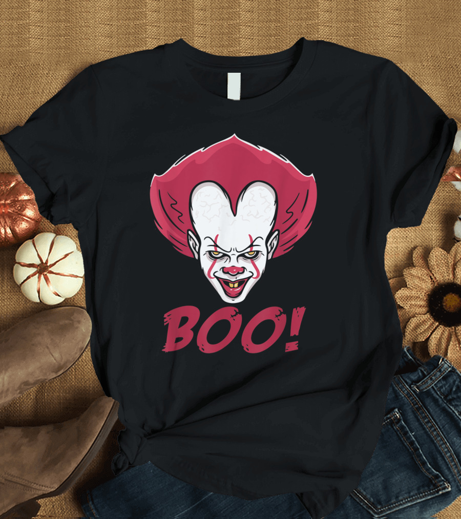 Boo Pennywise Clown Horror Movie T-Shirt