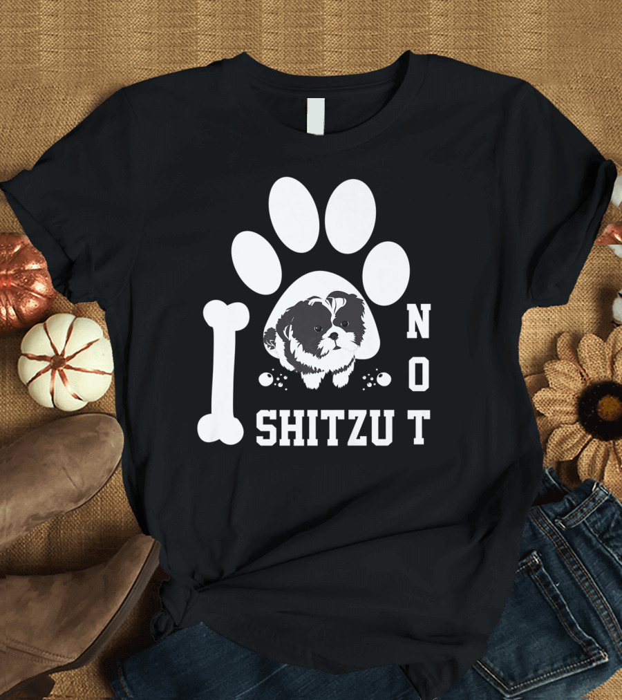 I Shitzu Not Halloween Christmas Funny Cool Dog Paw Bone T-Shirt