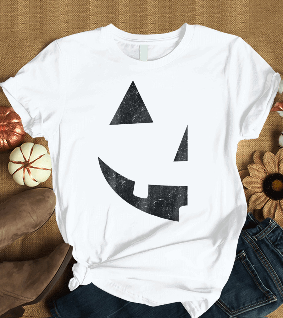 Jack O Lantern Jackolantern Pumpkin Face Halloween Pair T-Shirt