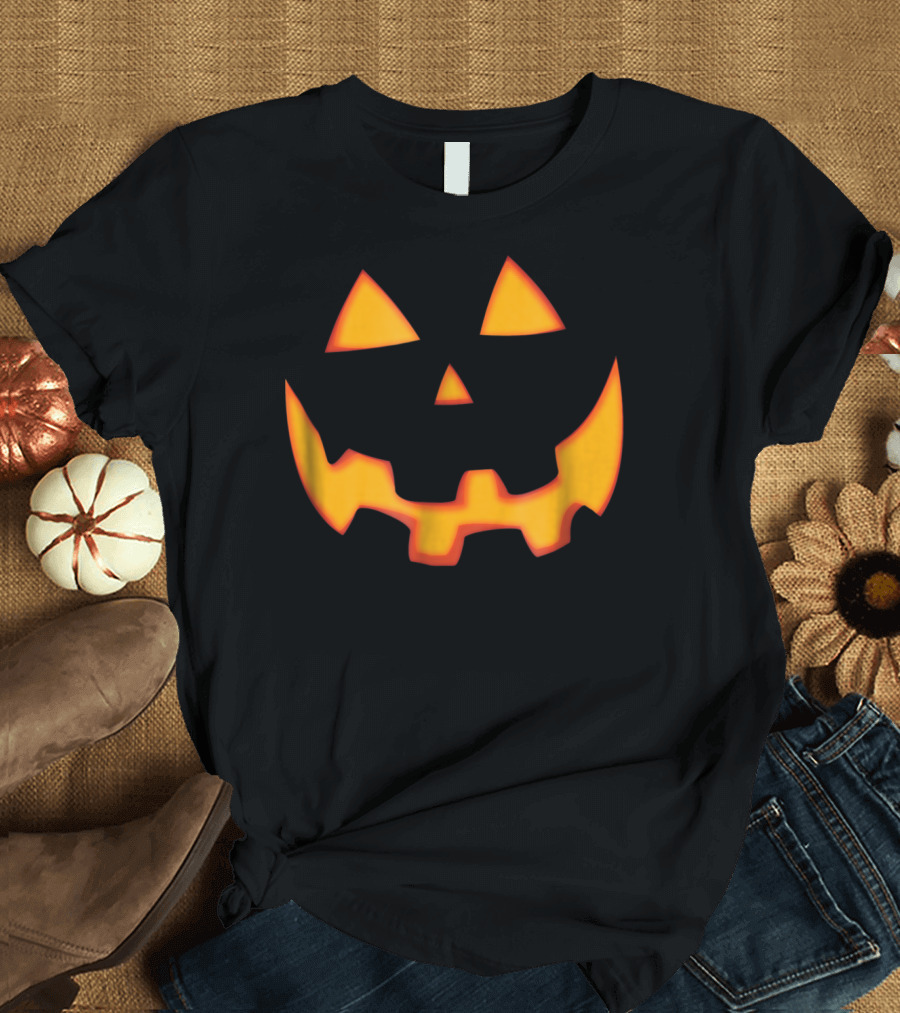 Jack O Lantern Pumpkin Halloween Face T-Shirt