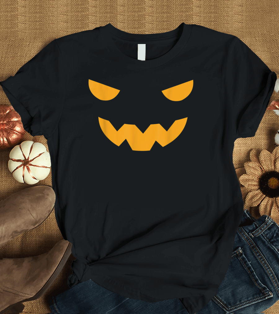 Jack O'lantern Smiling Evil Face Pumpkin Halloween T-Shirt