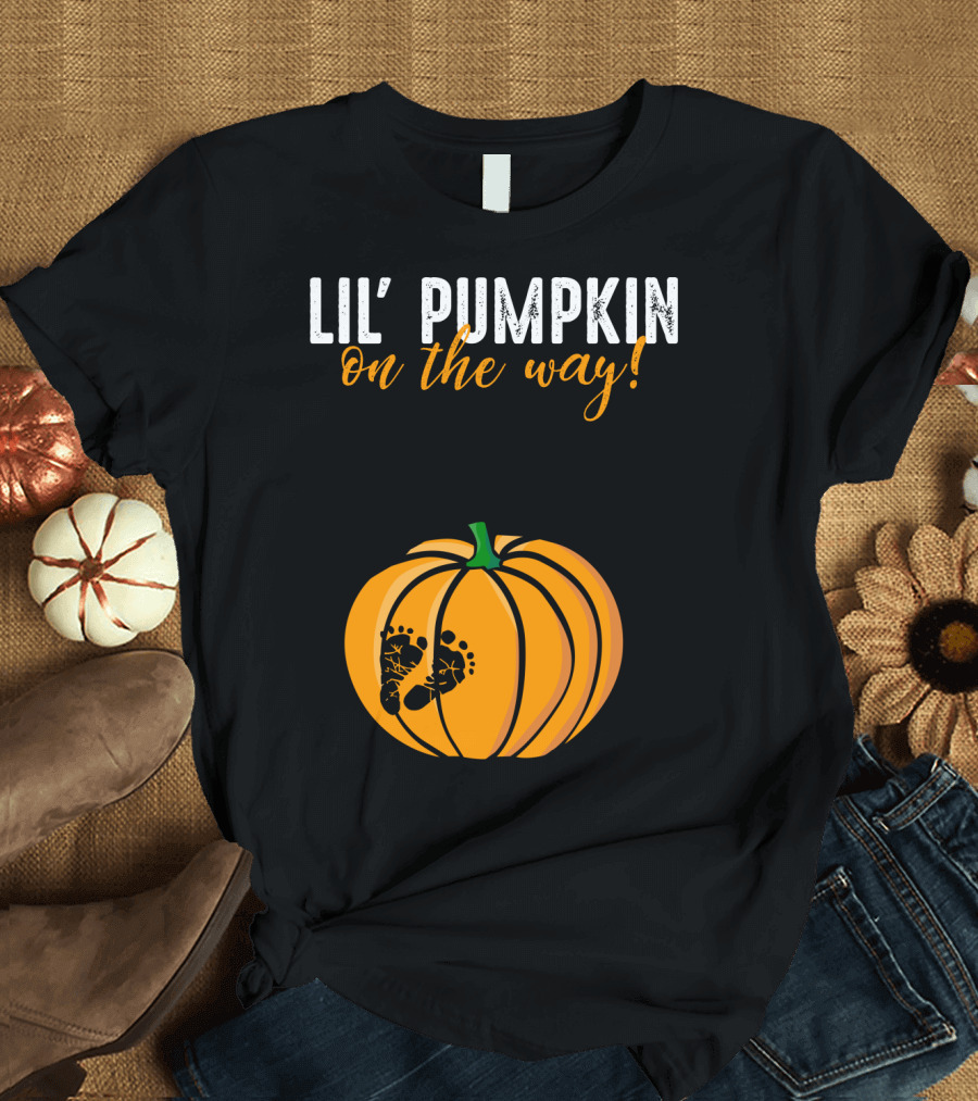 Lil' Pumpkin on the Way Halloween Pregnancy Announcement T-Shirt