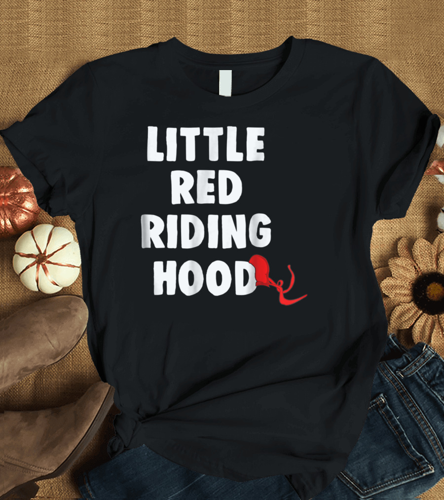 Little Red Riding Hood Classic Fairy Tale Text with Red Hood T-Shirt