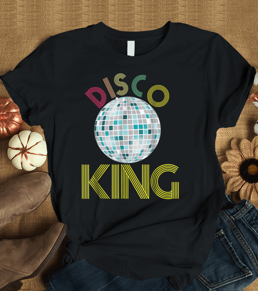 Disco King 1970s Party Retro Mirror Ball 70s T-Shirt