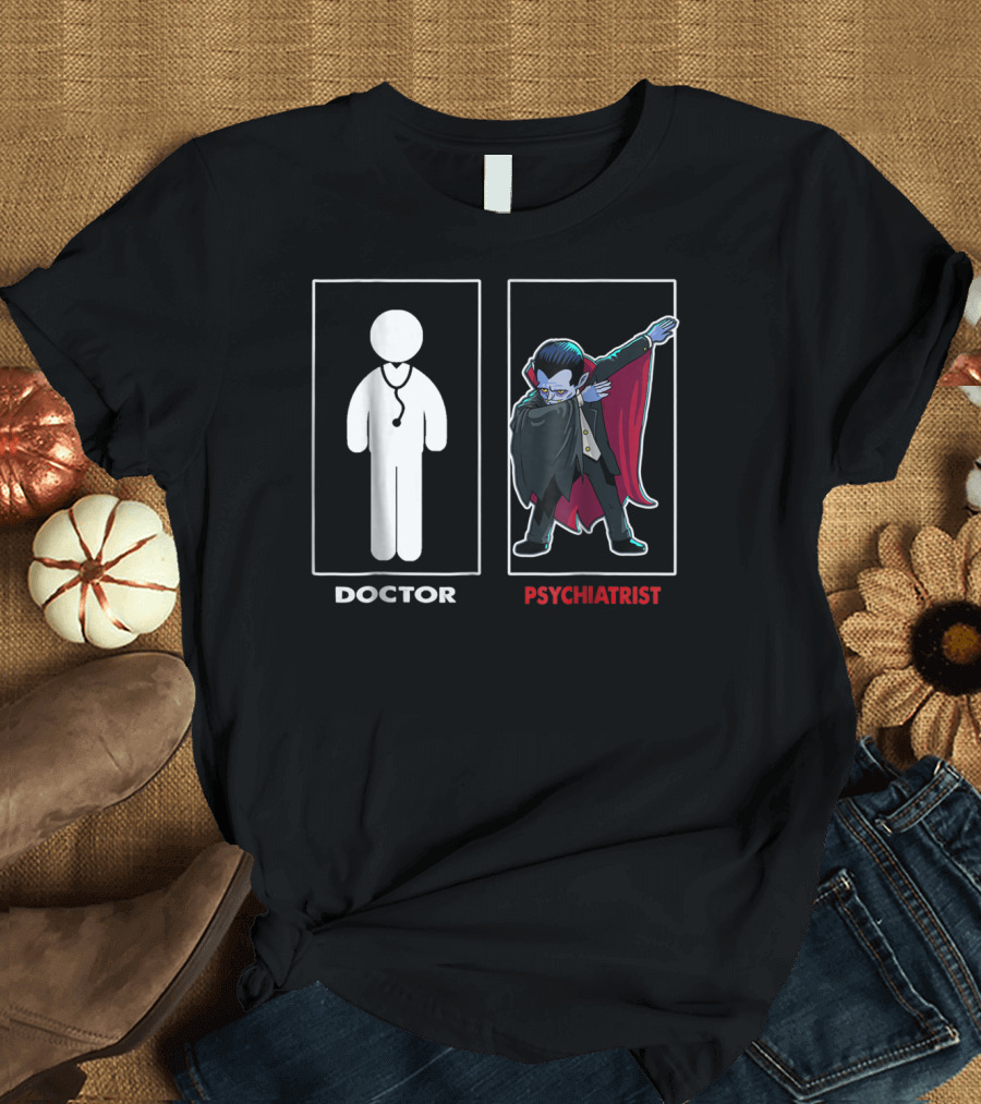 Psychiatrist Count Dabula Funny Halloween Doctor Dab Gesture T-Shirt