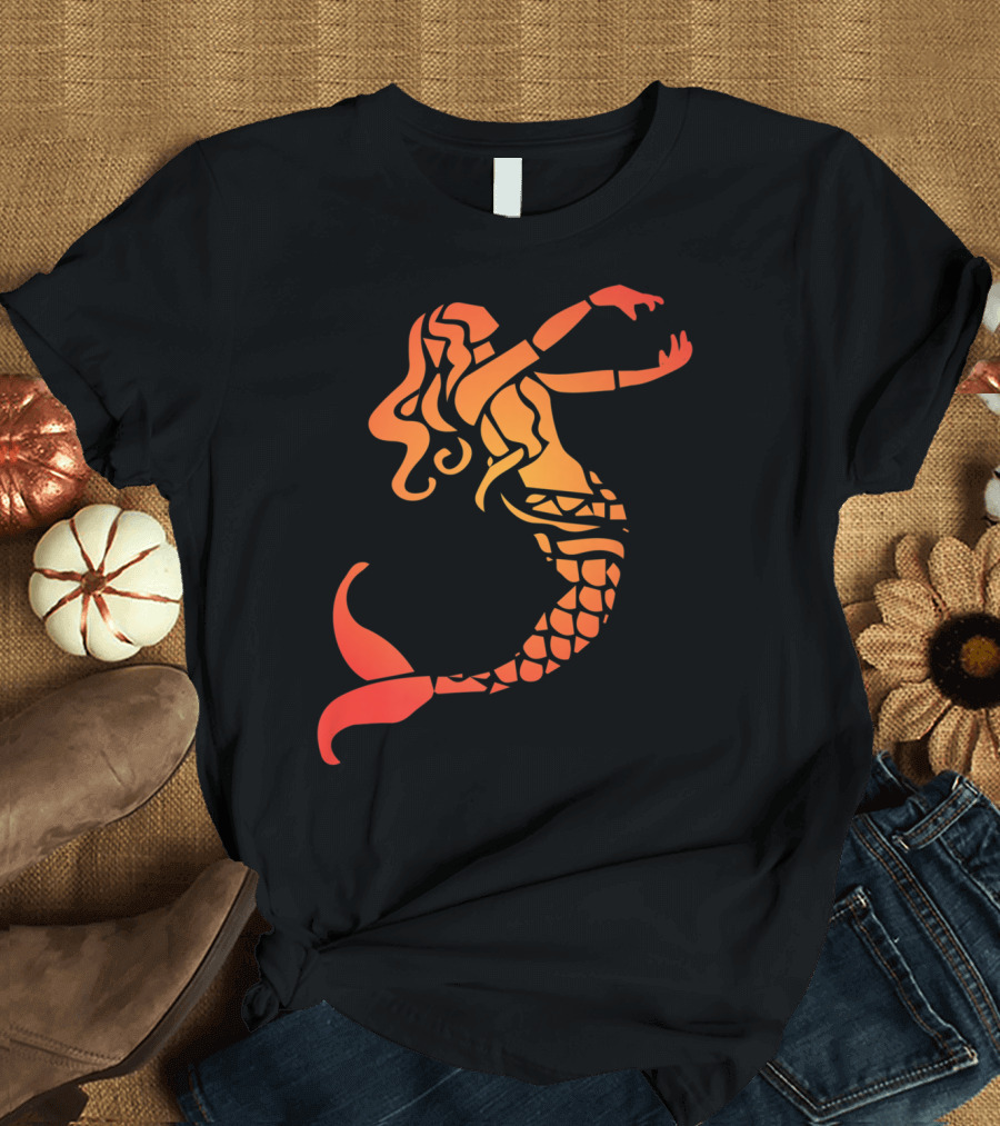 Mermaid Silhouette Pumpkin Carving T-Shirt