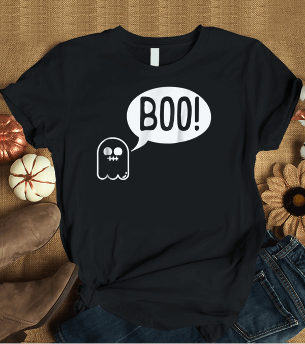 T-Shirt: Minimalist Boo Ghost Speech Icon T-Shirt Minimalist Boo Ghost Speech Icon T-Shirt