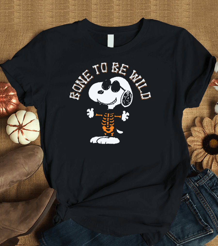 Peanuts Halloween Snoopy Gone to Be Wild Skeleton Costume T-Shirt