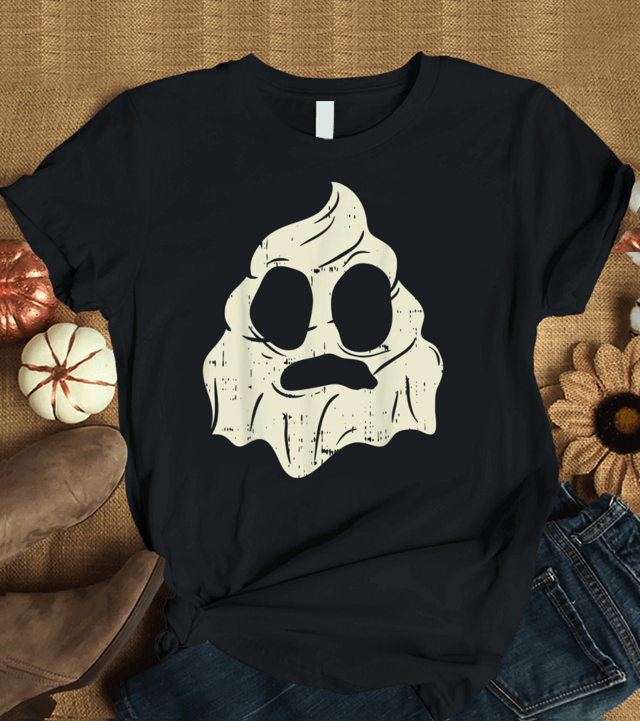 Poo Emojis Ghost Costume Halloween Emoticon T-Shirt