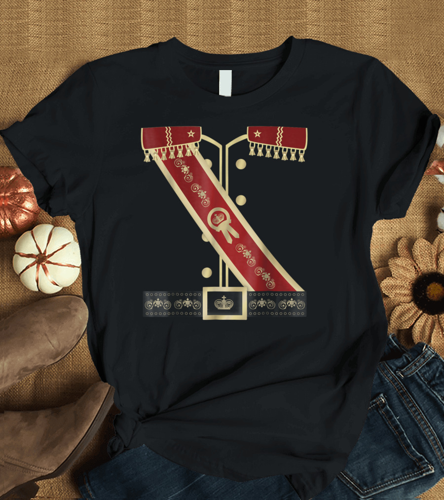 Prince Charming Royalty Regal Costume Sash and Epaulets T-Shirt