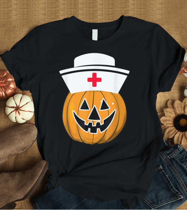 T-Shirt: Pumpkin Nurse Halloween Funny Medical Jack O'Lantern T-Shirt Pumpkin Nurse Halloween Funny Medical Jack O'Lantern T-Shirt