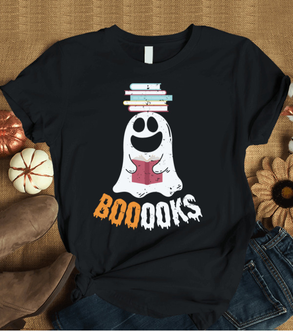 T-Shirt: Reading Booooks Halloween Funny Ghost Book Reader T-Shirt Reading Booooks Halloween Funny Ghost Book Reader T-Shirt