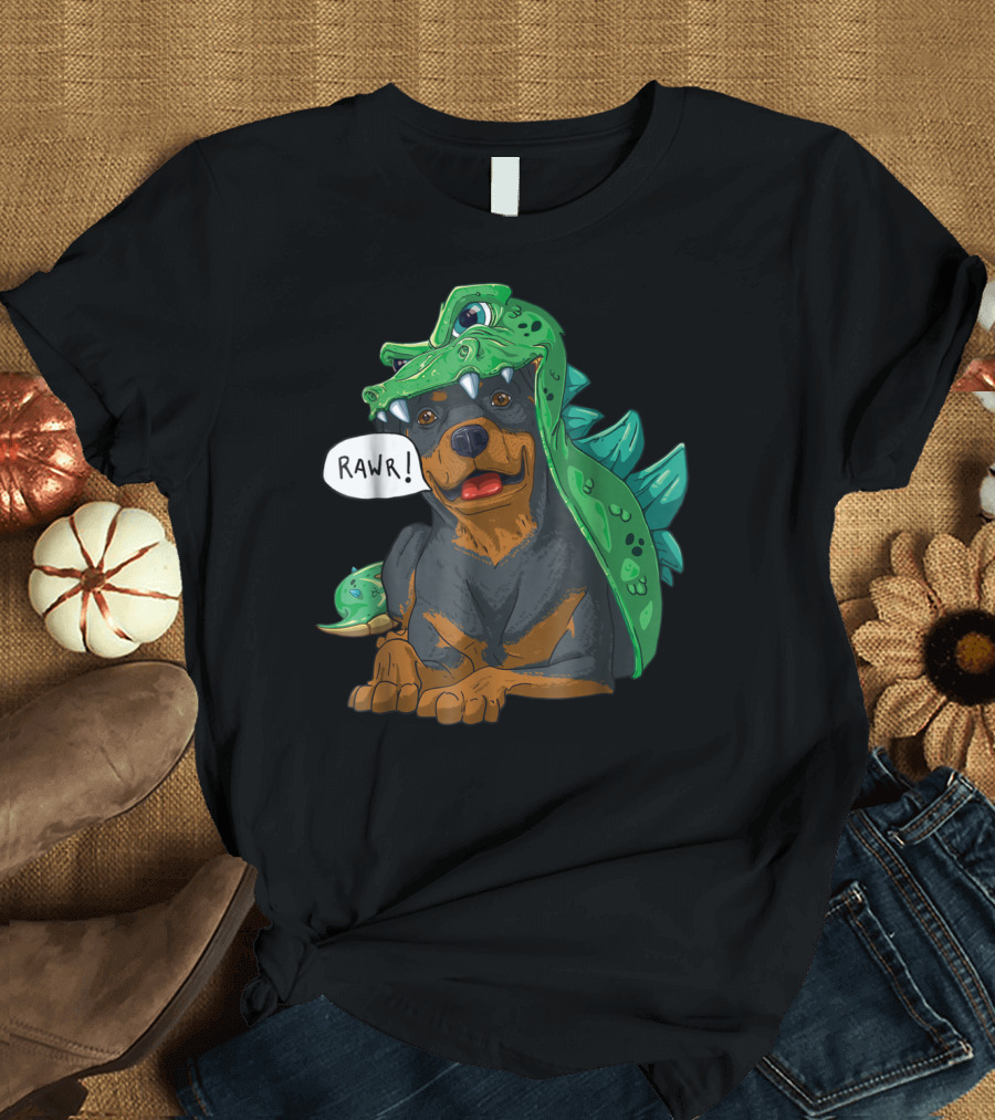 RAWR Rottweiler Dinosaur Dragon Costume T-Shirt