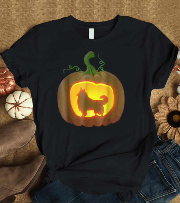 T-Shirt: Rough Collie Silhouette Carved Pumpkin Lantern T-Shirt Rough Collie Silhouette Carved Pumpkin Lantern T-Shirt