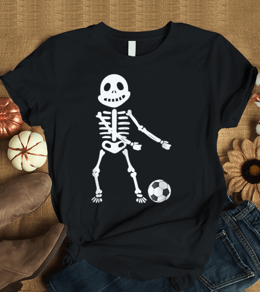 Skeleton Floss Dance with Soccer Ball T-Shirt