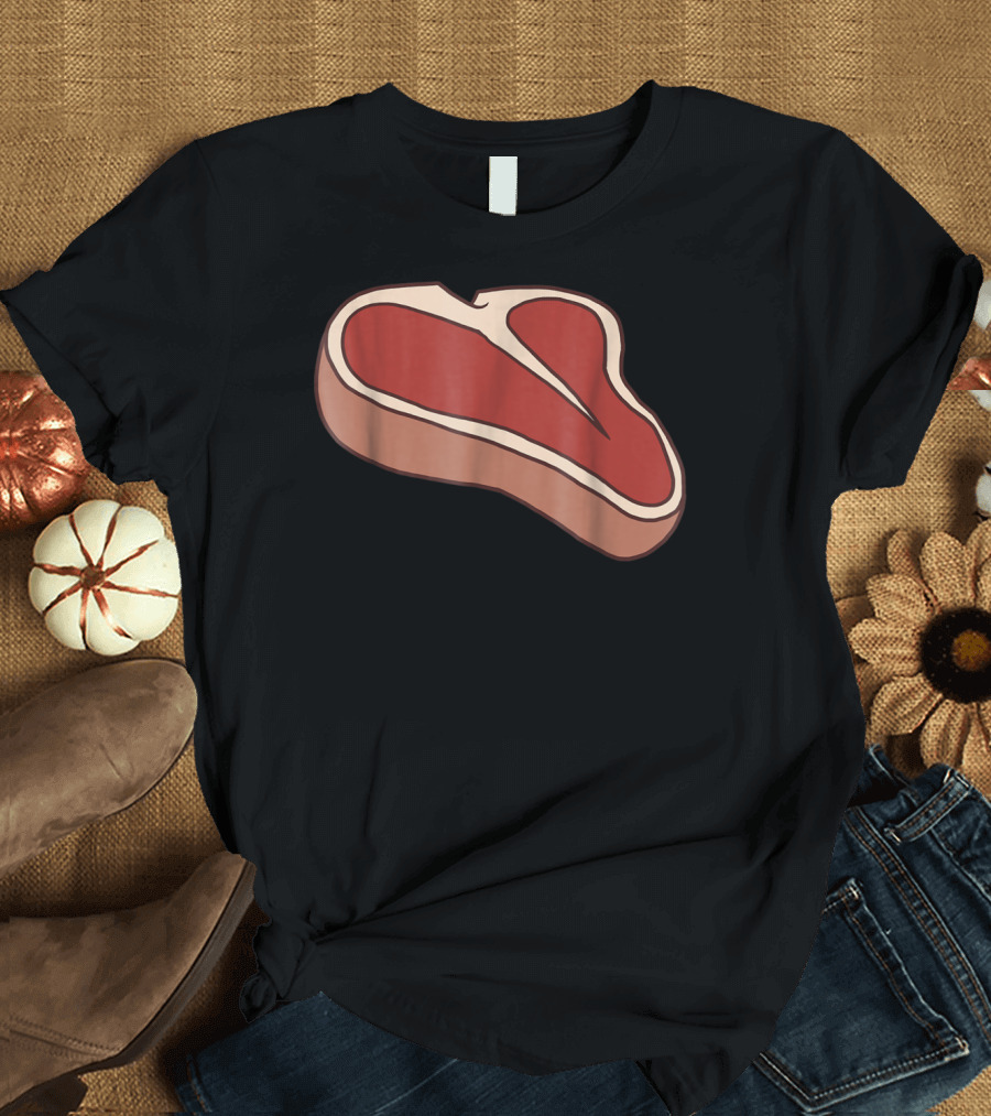 Tbone Steak Last Minute Bold Cartoon Meat T-Shirt