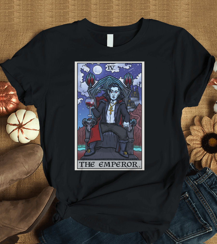 The Emperor Tarot Card Bram Stoker Halloween Vampire T-Shirt