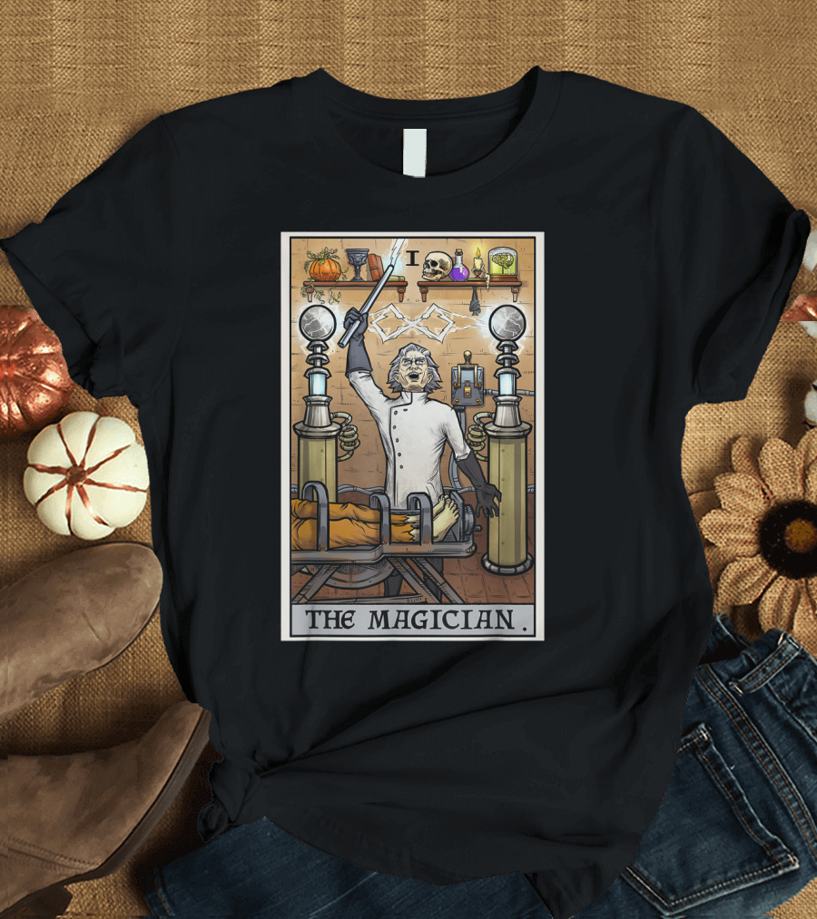 The Magician Tarot Card Halloween Mad Scientist Frankenstein Laboratory T-Shirt