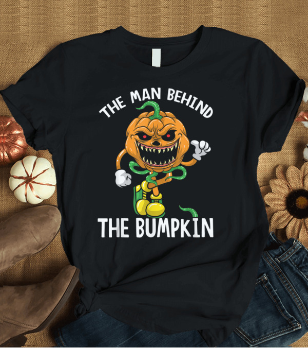 T-Shirt: The Man Behind The Bumpkin Halloween Expecting Creepy Pumpkin Character T-Shirt The Man Behind The Bumpkin Halloween Expecting Creepy Pumpkin Character T-Shirt