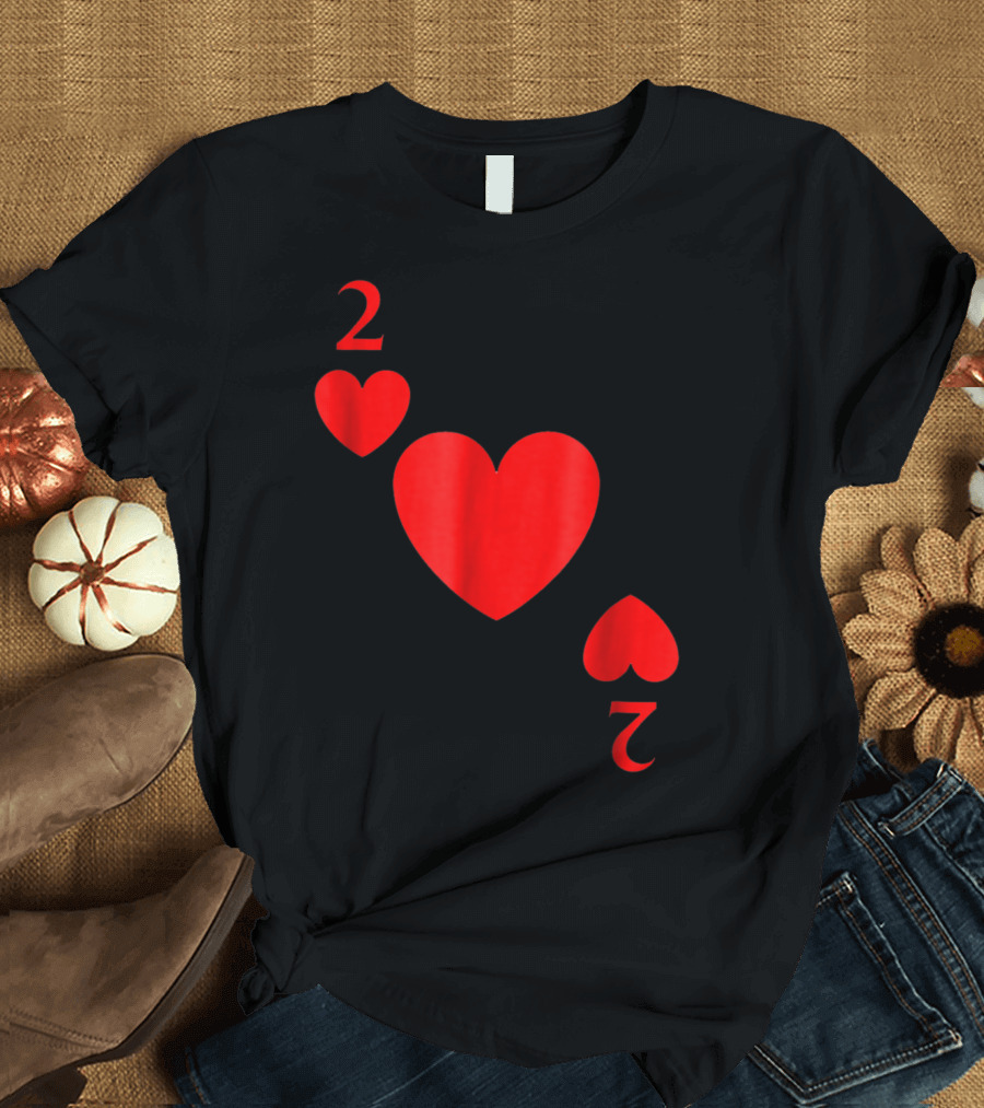 Halloween Two of Hearts Deck of Cards Costume T-Shirt