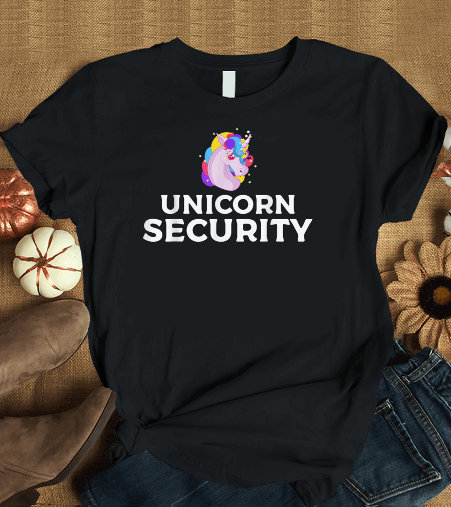 Unicorn Security Enchanting Rainbow Unicorn Head T-Shirt